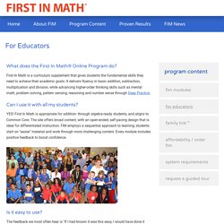 For Educators - First in Math