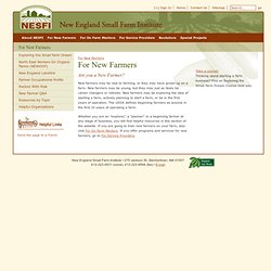 For New Farmers - For New Farmers