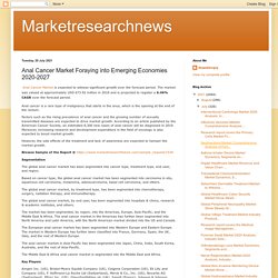 Marketresearchnews: Anal Cancer Market Foraying into Emerging Economies 2020-2027