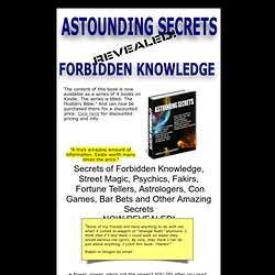 Astounding Secrets - Secrets of Street Magic, Psychics, Mystics, Hypnosys and Fortune Tellers