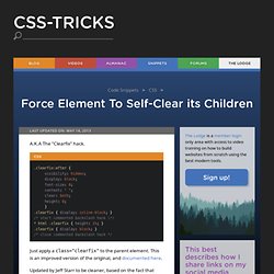 Force Element To Self-Clear its Children