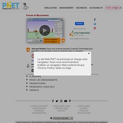 Forces et Mouvement - Force, Position, Vitesse - Simulations interactives PhET