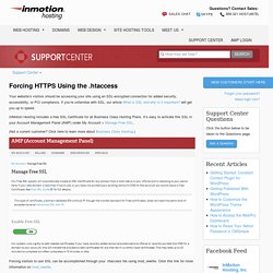 Forcing HTTPS Using the .htaccess