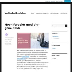 Noen fordeler med piggfrie dekk – Vedlikehold av bilen