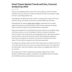 Heart Tumor Market Trends and Size, Forecast Analysis by 2023 – Telegraph
