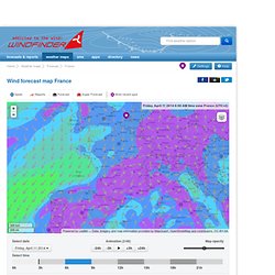 Animation de prévision du vent et du temps France Sud