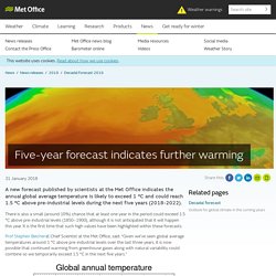 Five-year forecast indicates further warming - Met Office