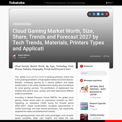 Cloud Gaming Market Worth, Size, Share, Trends and Forecast 2027 by Tech Trends, Materials, Printers Types and Applicati