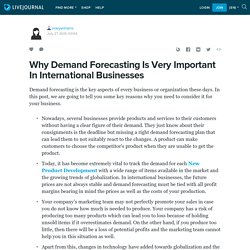 Why Demand Forecasting Is Very Important In International Businesses