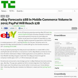 eBay Forecasts $8B In Mobile Commerce Volume In 2012; PayPal Will Reach $7B