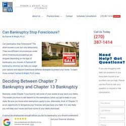 Can Bankruptcy Stop Foreclosure