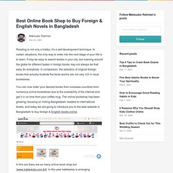 Best Online Book Shop to Buy Foreign & English Novels in Bangladesh - Maksudur Rahman