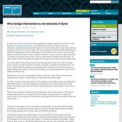 Why foreign intervention is not welcome in Syria