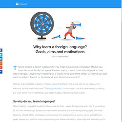 Why learn a foreign language? Goals, aims and motivations