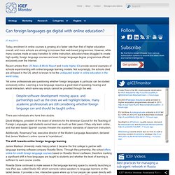 Can foreign languages go digital with online education? - ICEF MonitorICEF Monitor: Market intelligence for international student recruitment