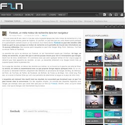 Forelook, un méta moteur de recherche dans ton navigateur