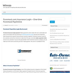 Foremost.com Insurance Login - One-time Foremost Payonline