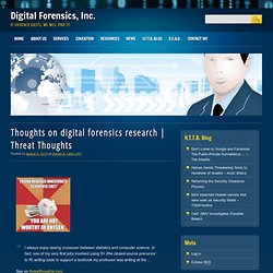 Thoughts on digital forensics research