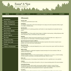 Forest*A*Syst Glossary of Common Forestry Terms