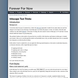 Forever For Now - Inkscape Text Tricks