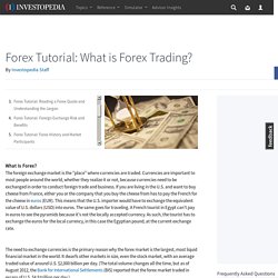 Forex Tutorial: What is Forex Trading?