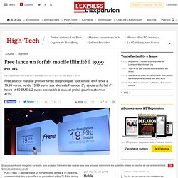 Free lance un forfait mobile illimité à 19,99 euros