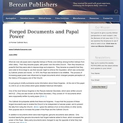 Forged Documents and Papal Power