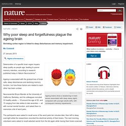 Why poor sleep and forgetfulness plague the ageing brain : Nature News & Comment