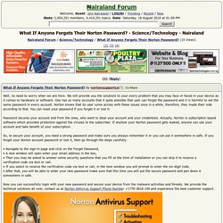 What If Anyone Forgets Their Norton Password?