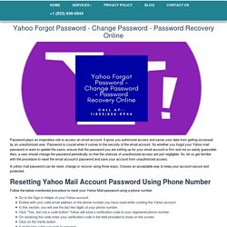 Yahoo Forgot Password - Change Password - Password Recovery Online