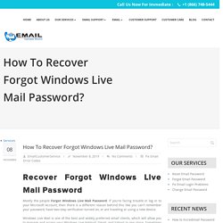 Forgot Windows Live Mail Password