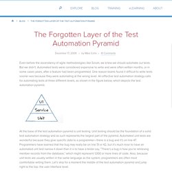 The Forgotten Layer of the Test Automation Pyramid