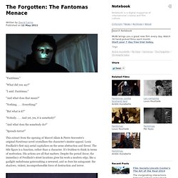 The Forgotten: The Fantomas Menace on Notebook