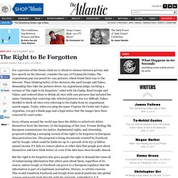 Magazine - The Right to Be Forgotten