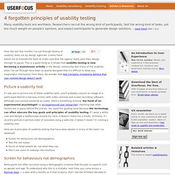 4 forgotten principles of usability testing