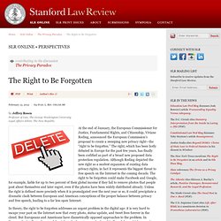 The Right to Be Forgotten