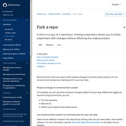 Fork a repo - GitHub Docs