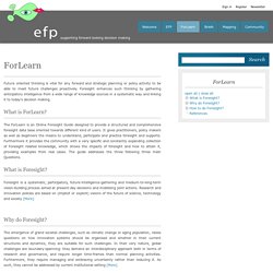 ForLearn « European Foresight Platform