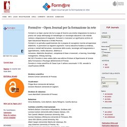 Form@re - Open Journal per la formazione in rete