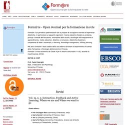 Form@re - Open Journal per la formazione in rete