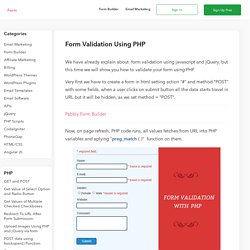 Form Validation Using PHP