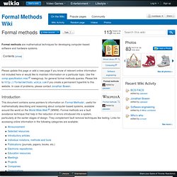 Formal methods - Formal Methods Wiki
