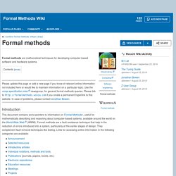 Formal Methods Wiki