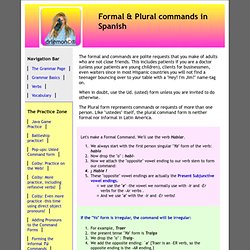 Formal & Plural commands in Spanish