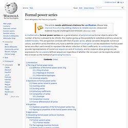 Formal power series