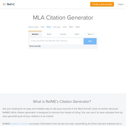 FREE MLA Citation Generator by RefME