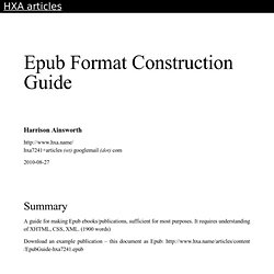 Epub Format Construction Guide - HXA7241 - 2007