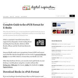 The ePUB Format for eBooks - Tools for Downloading, Reading and Converting ePUB files