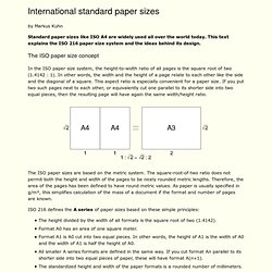 A4 paper format / International standard paper sizes