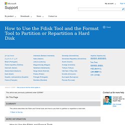 How to Use the Fdisk Tool and the Format Tool to Partition or Repartition a Hard Disk